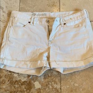 Madewell white denim shorts